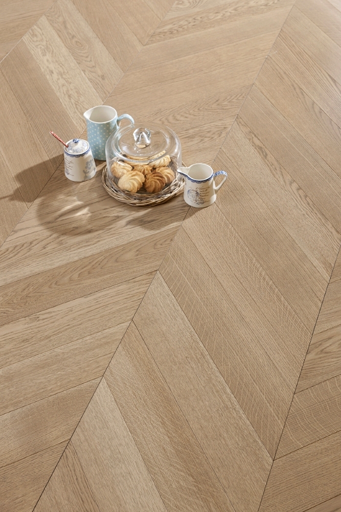 Parquet planks Chevron Oak Pastel 45°