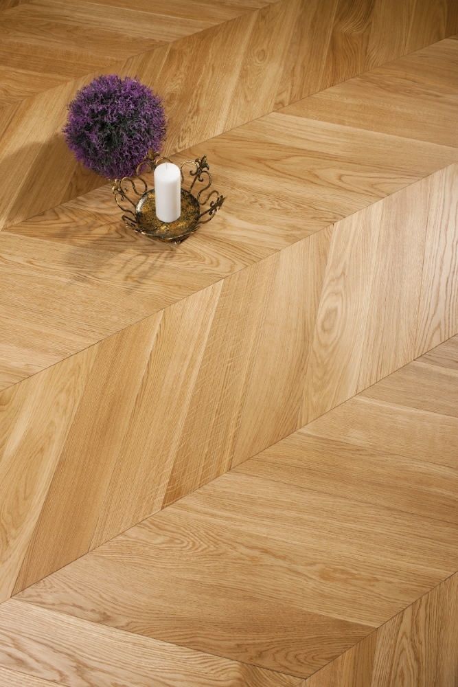 Parquet planks Chevron Oak Natural 45°